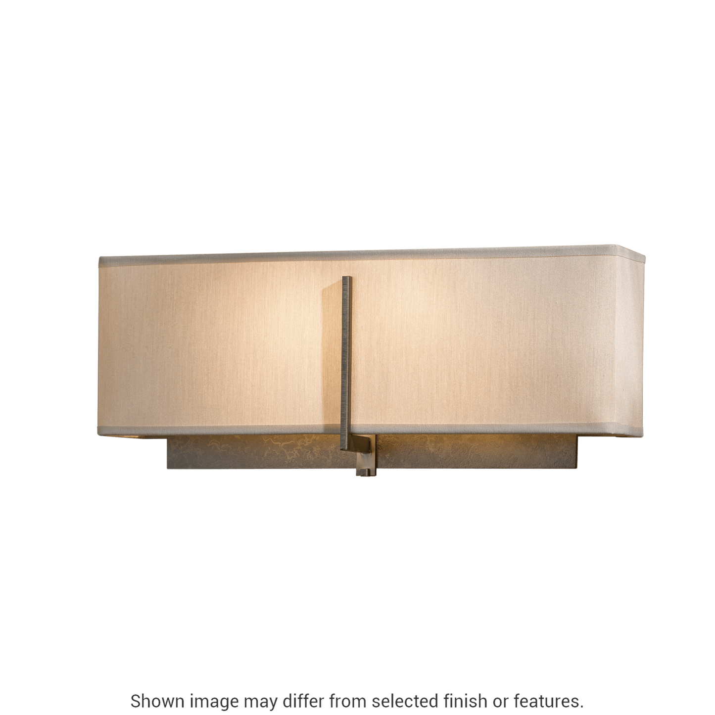 Exos Rectangular Sconce - White - Natural Anna Shade by Hubbardton Forge