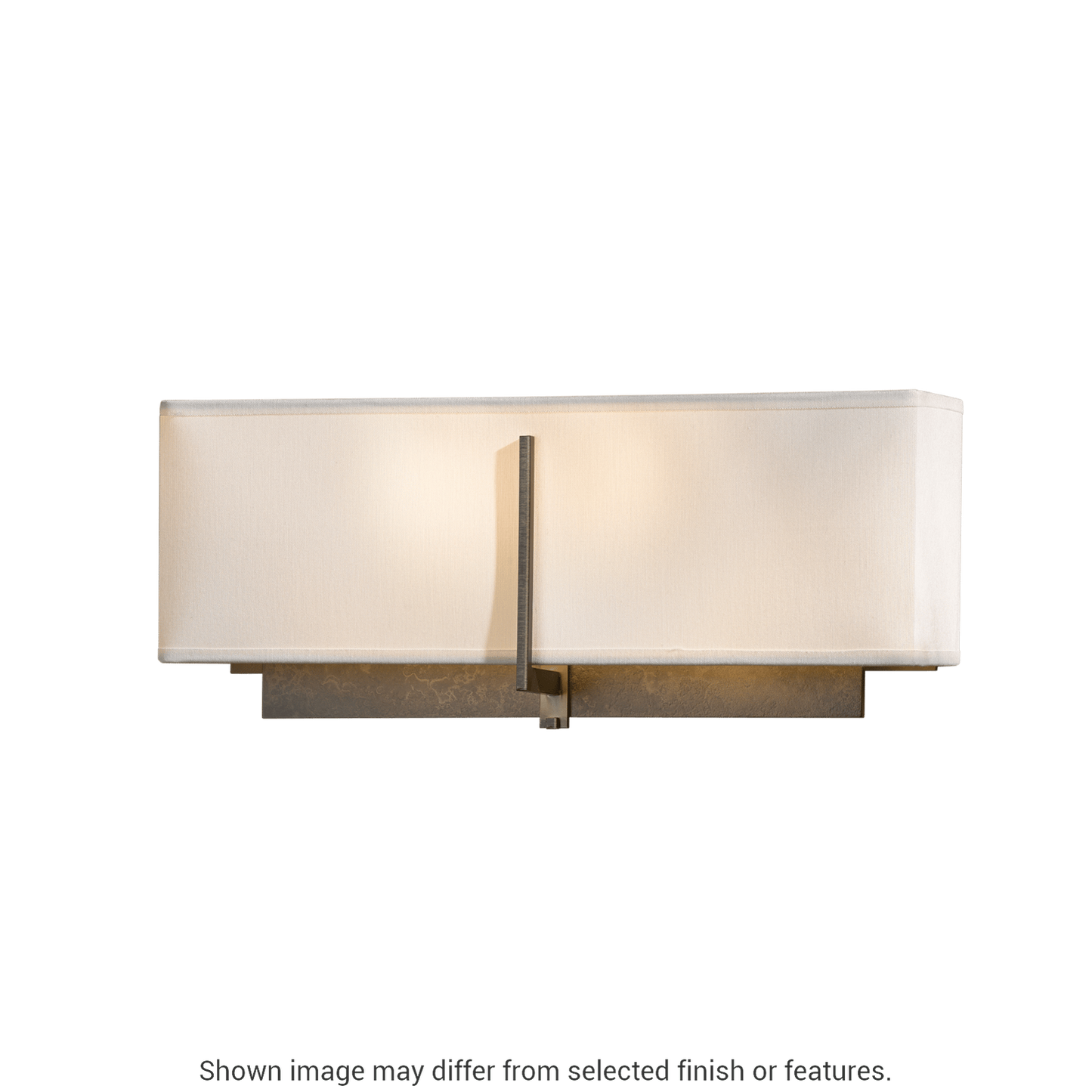 Exos Rectangular Sconce - White - Natural Anna Shade by Hubbardton Forge