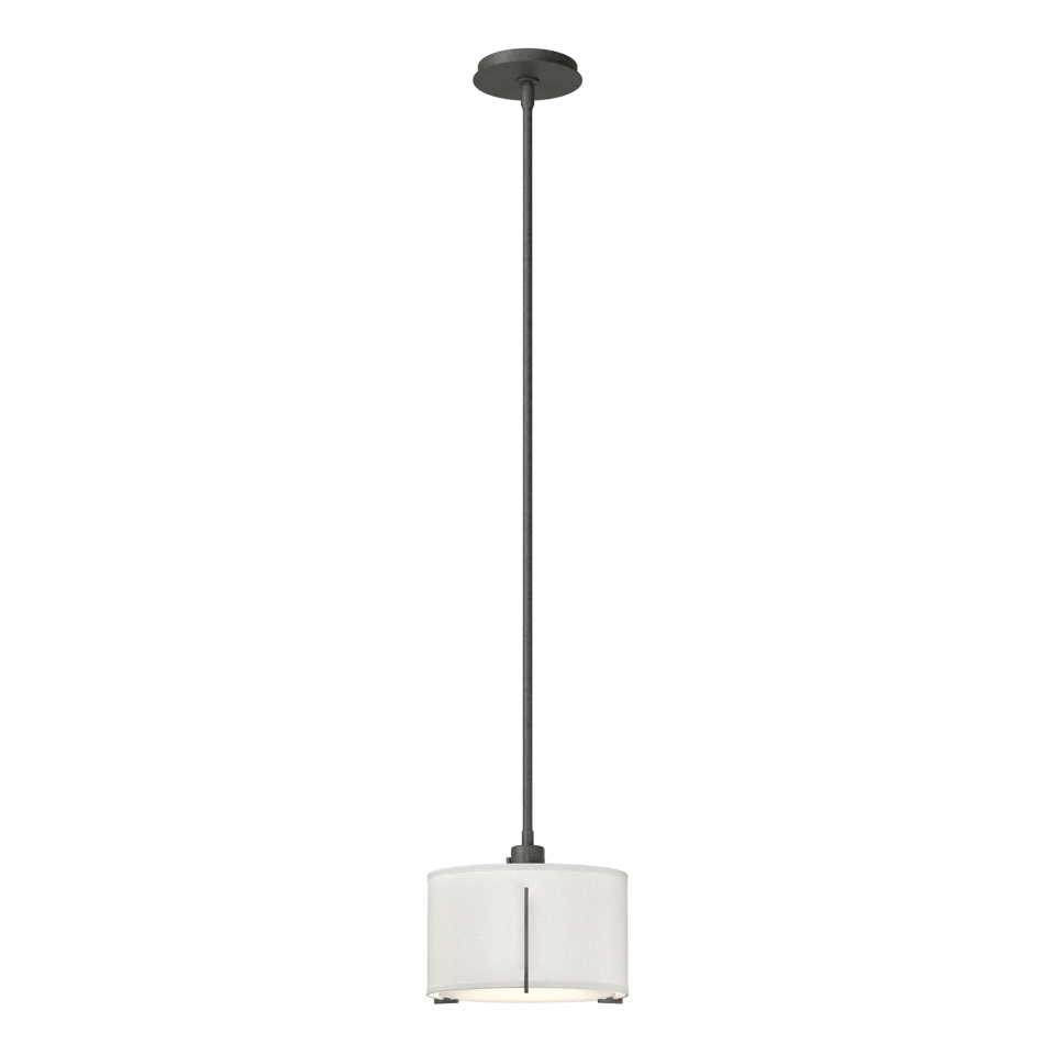 Exos Small Single Shade Pendant - Natural Iron - Natural Anna Shade by Hubbardton Forge
