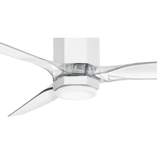 Facet 52" LED Smart Fan - Matte White - Clear Acrylic Blades by Hinkley Lighting