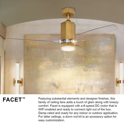 Facet 60" LED Smart Fan - Matte White by Hinkley Lighting