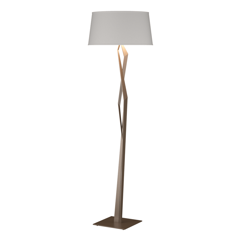 Facet Floor Lamp - Bronze - Flax Shade by Hubbardton Forge
