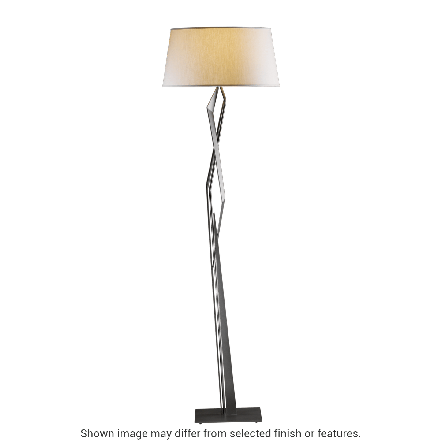 Facet Floor Lamp - White - Natural Anna Shade by Hubbardton Forge