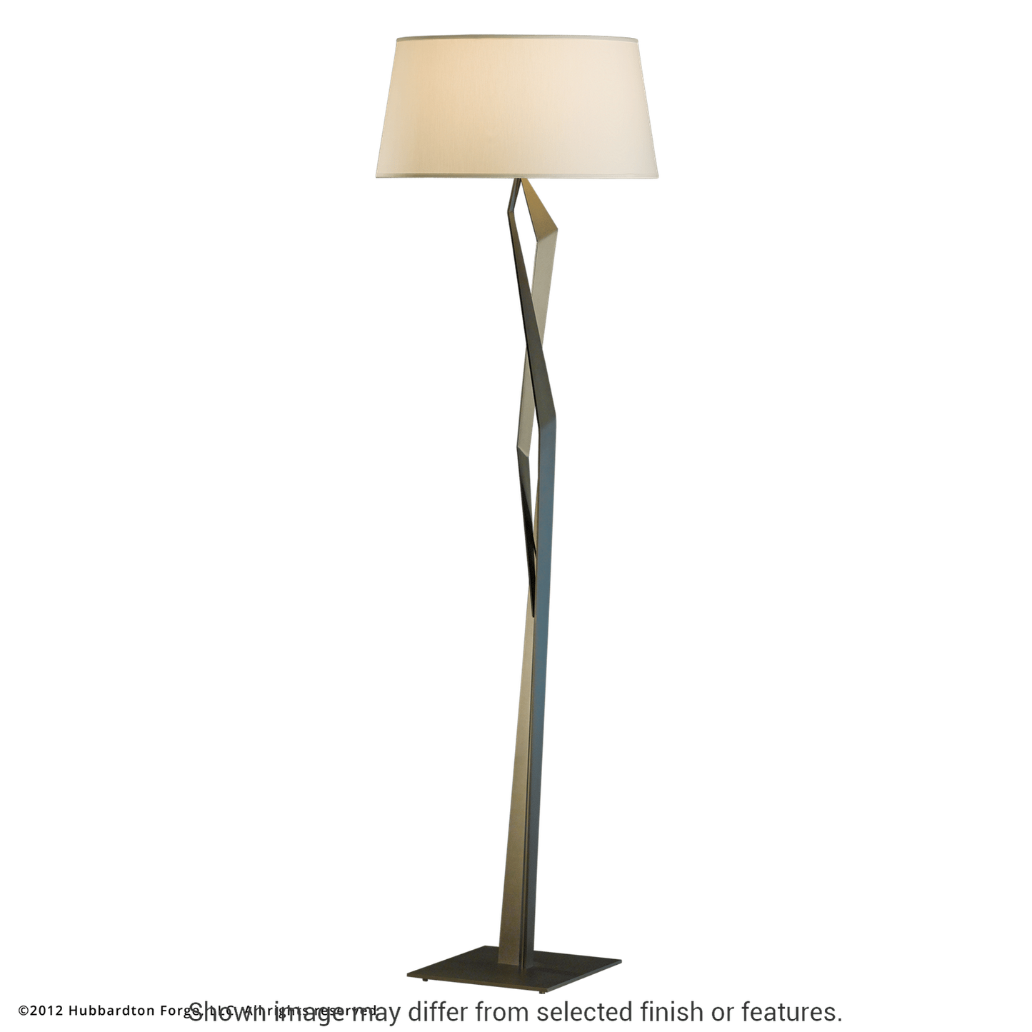 Facet Floor Lamp - White - Natural Anna Shade by Hubbardton Forge