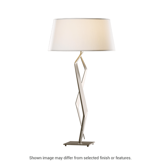 Facet Table Lamp - White - Natural Anna Shade by Hubbardton Forge