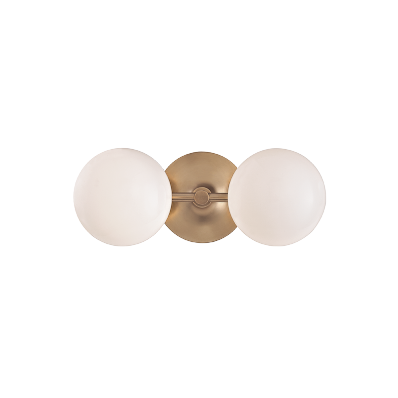 Fleming Vanity Light - 2-Light - Aged Brass by Hudson Valley Lighting