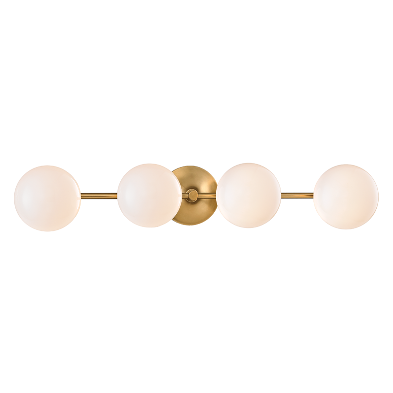 Fleming Vanity Light - 4-Light - Aged Brass by Hudson Valley Lighting