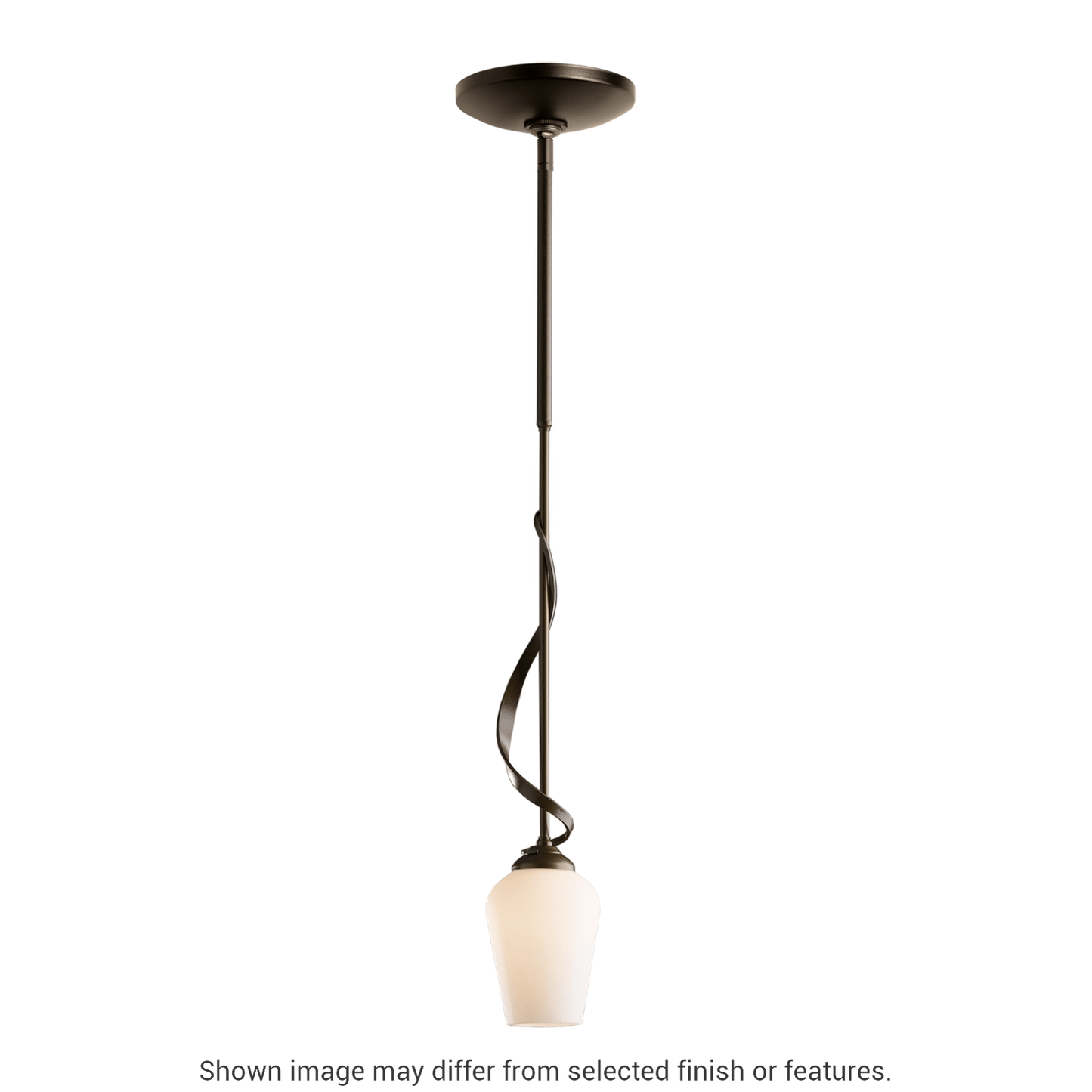 Flora Down Light Mini Pendant - White - Opal and Seeded Glass by Hubbardton Forge