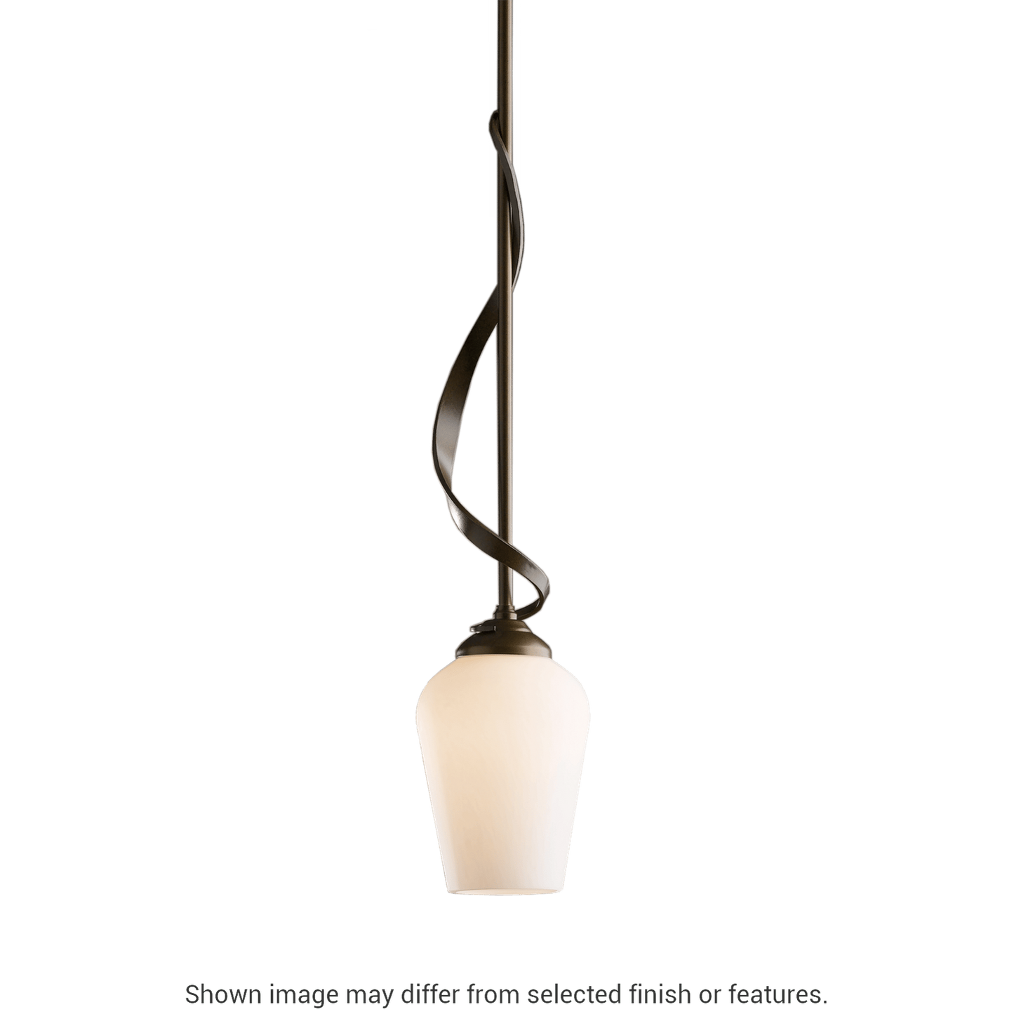 Flora Down Light Mini Pendant - White - Opal and Seeded Glass by Hubbardton Forge