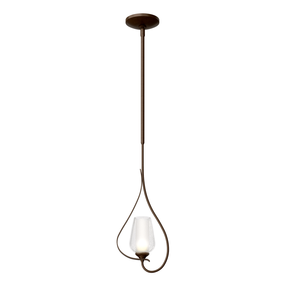 Flora Up Light Mini Pendant - Bronze - Opal Glass by Hubbardton Forge