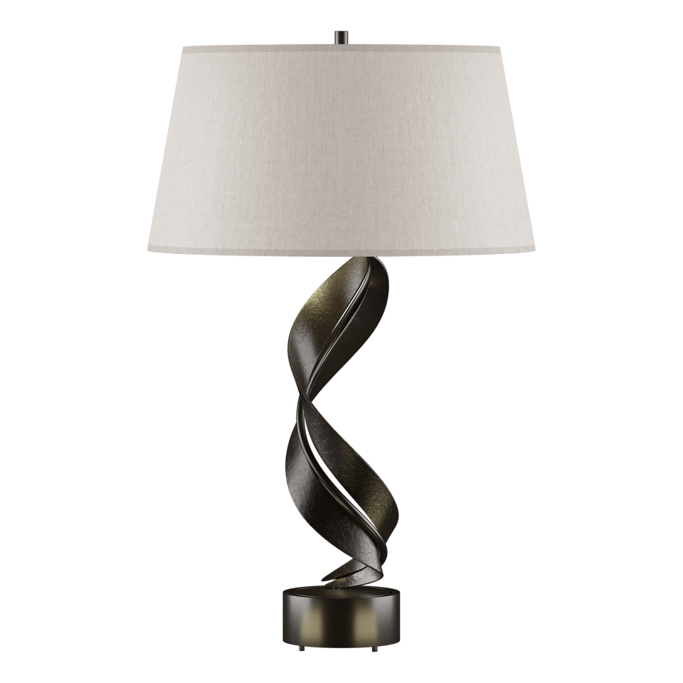 Folio Table Lamp - Oil Rubbed Bronze - Flax Shade by Hubbardton Forge