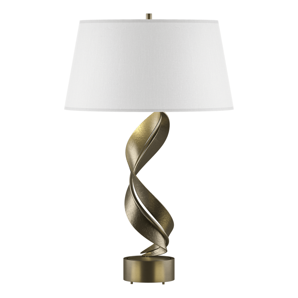 Folio Table Lamp - Soft Gold - Natural Anna Shade by Hubbardton Forge