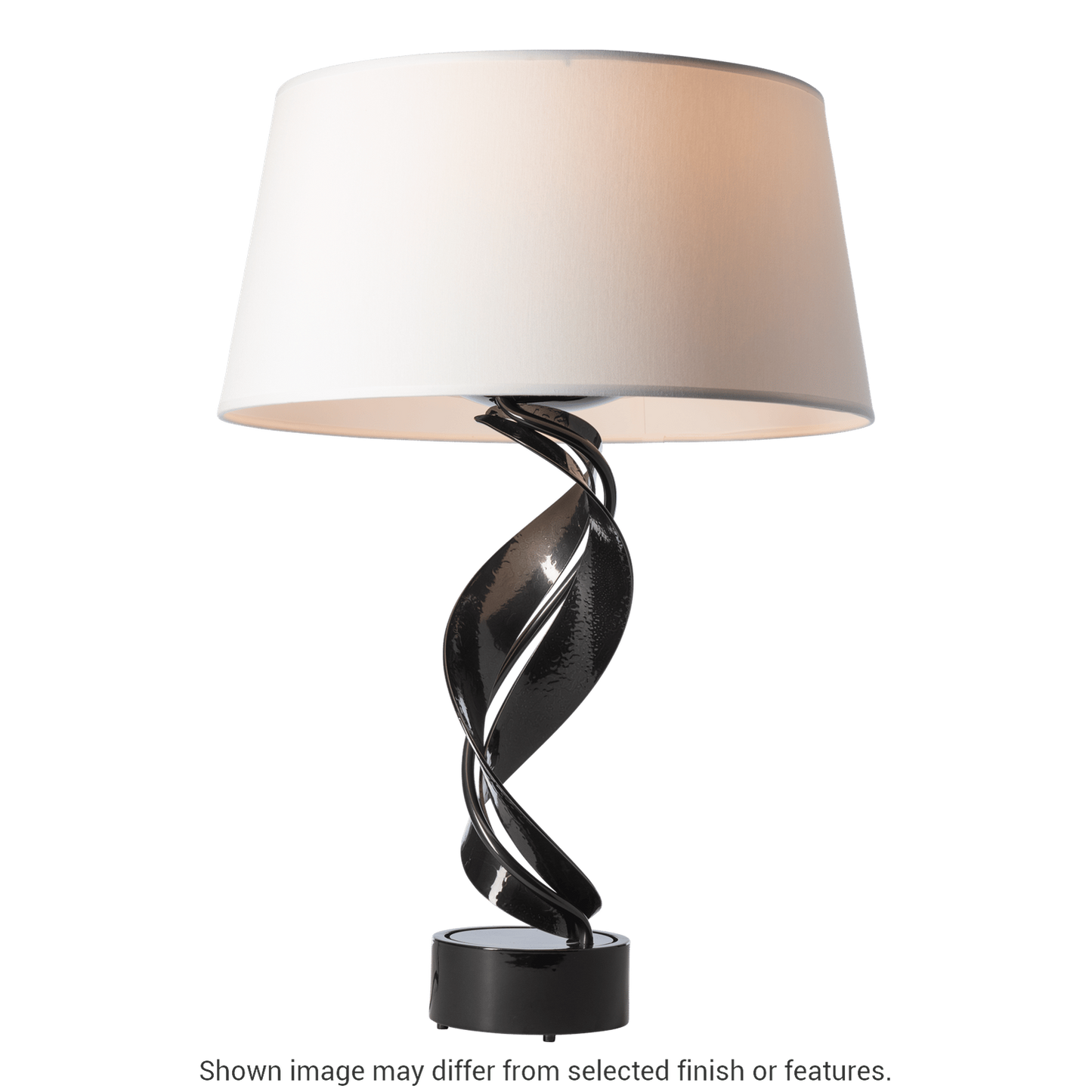 Folio Table Lamp - White - Natural Anna Shade by Hubbardton Forge