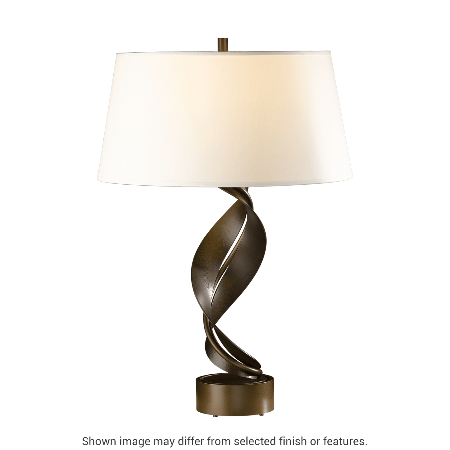 Folio Table Lamp - White - Natural Anna Shade by Hubbardton Forge
