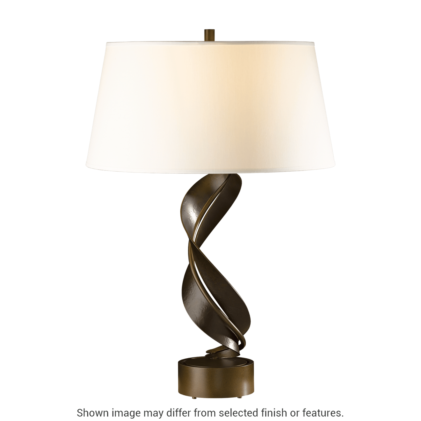 Folio Table Lamp - White - Natural Anna Shade by Hubbardton Forge