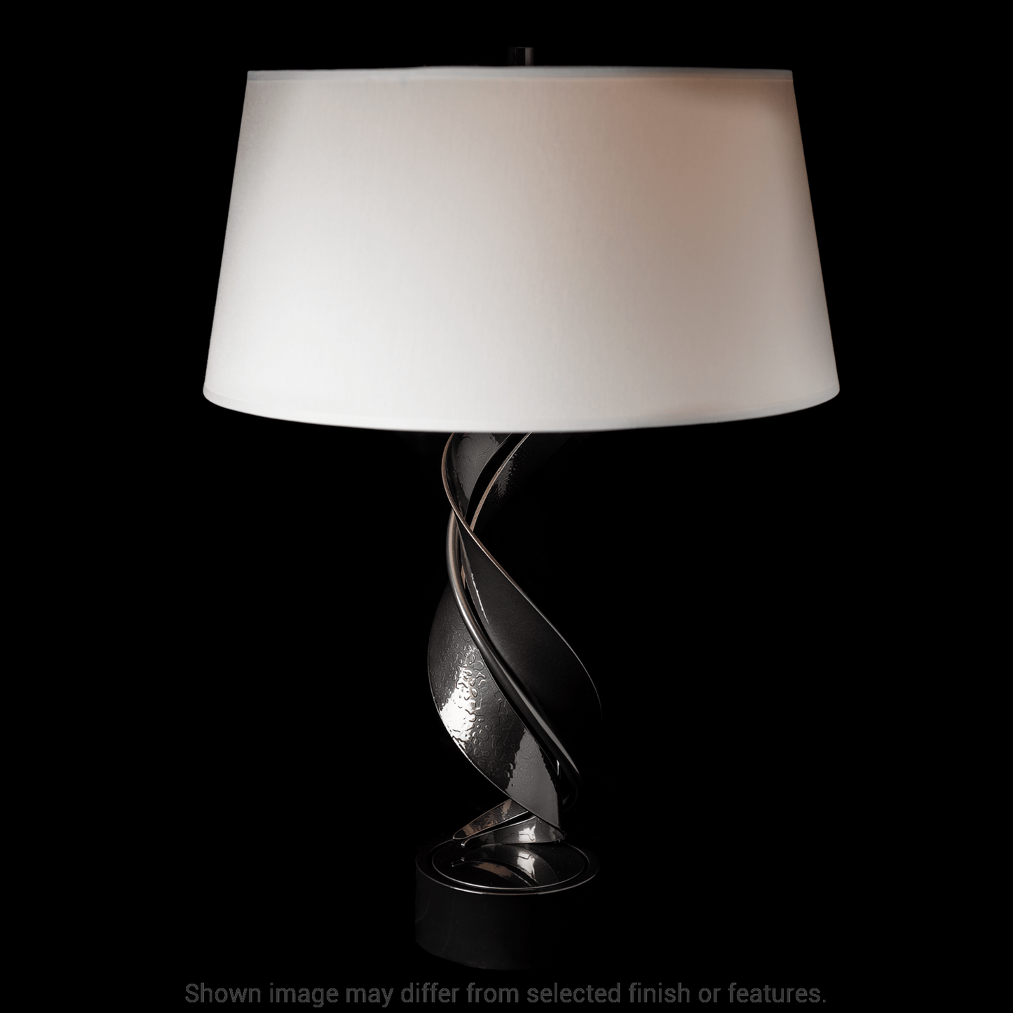Folio Table Lamp - White - Natural Anna Shade by Hubbardton Forge