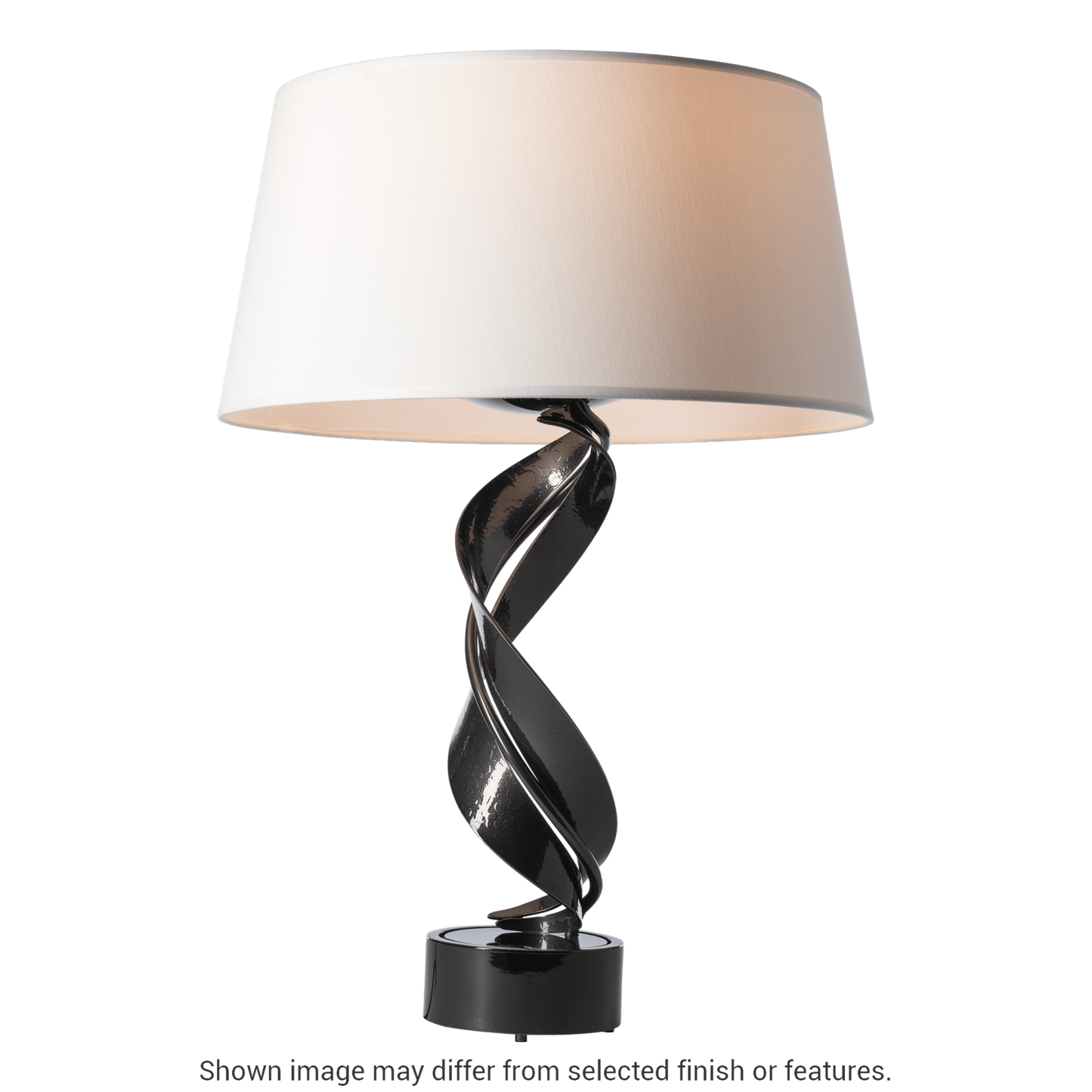 Folio Table Lamp - White - Natural Anna Shade by Hubbardton Forge
