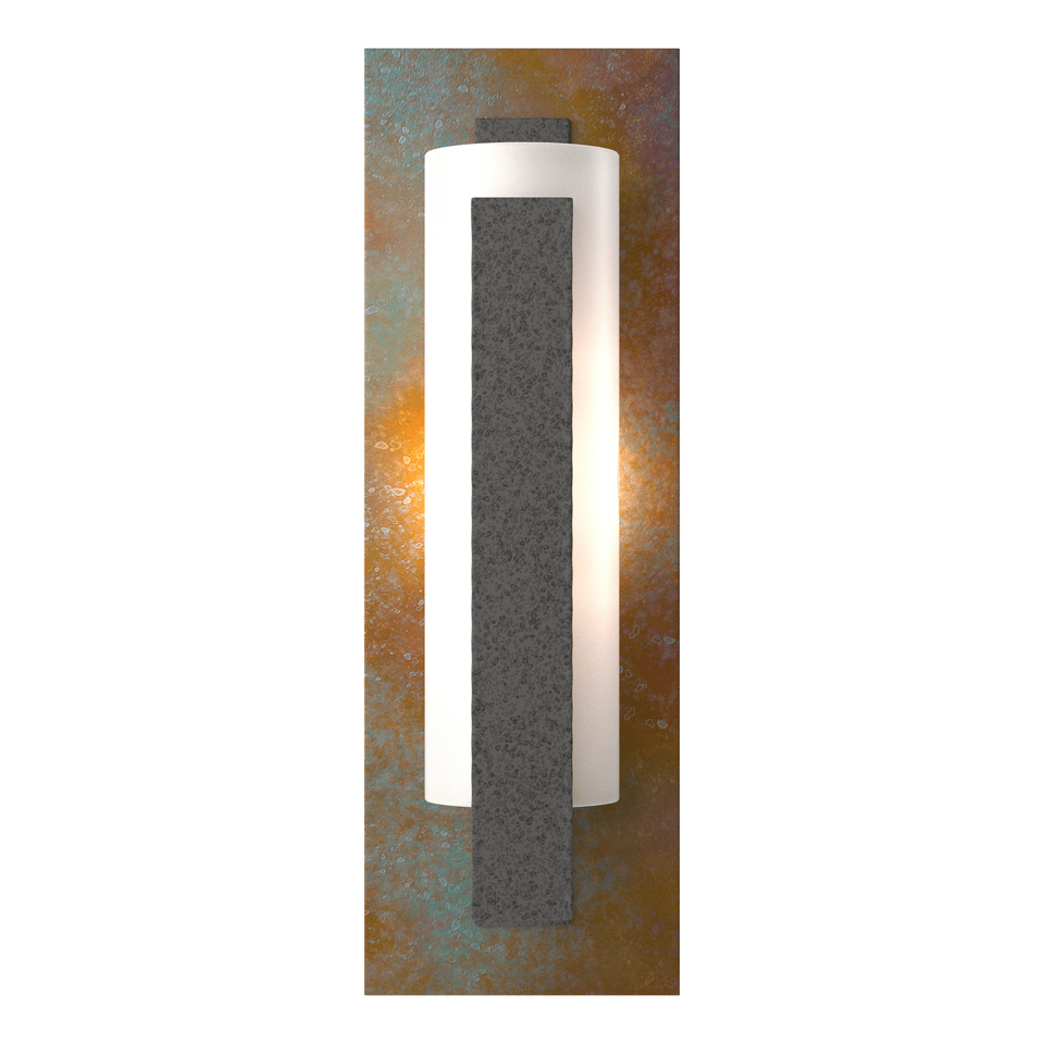 Forged Vertical Bar Sconce Cherry or Copper Backplate - Natural Iron - Copper Accent by Hubbardton Forge