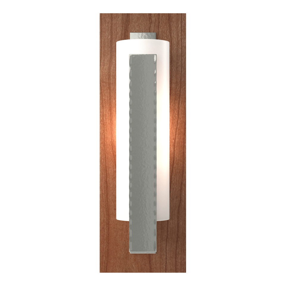 Forged Vertical Bar Sconce Cherry or Copper Backplate - Sterling - Cherry Accent by Hubbardton Forge