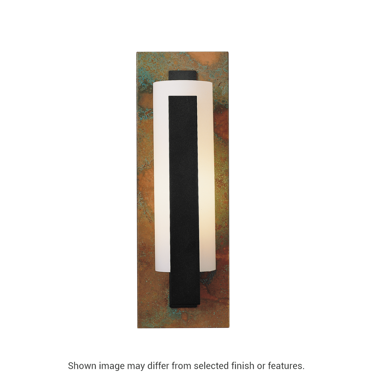 Forged Vertical Bar Sconce Cherry or Copper Backplate - White - Copper Accent by Hubbardton Forge