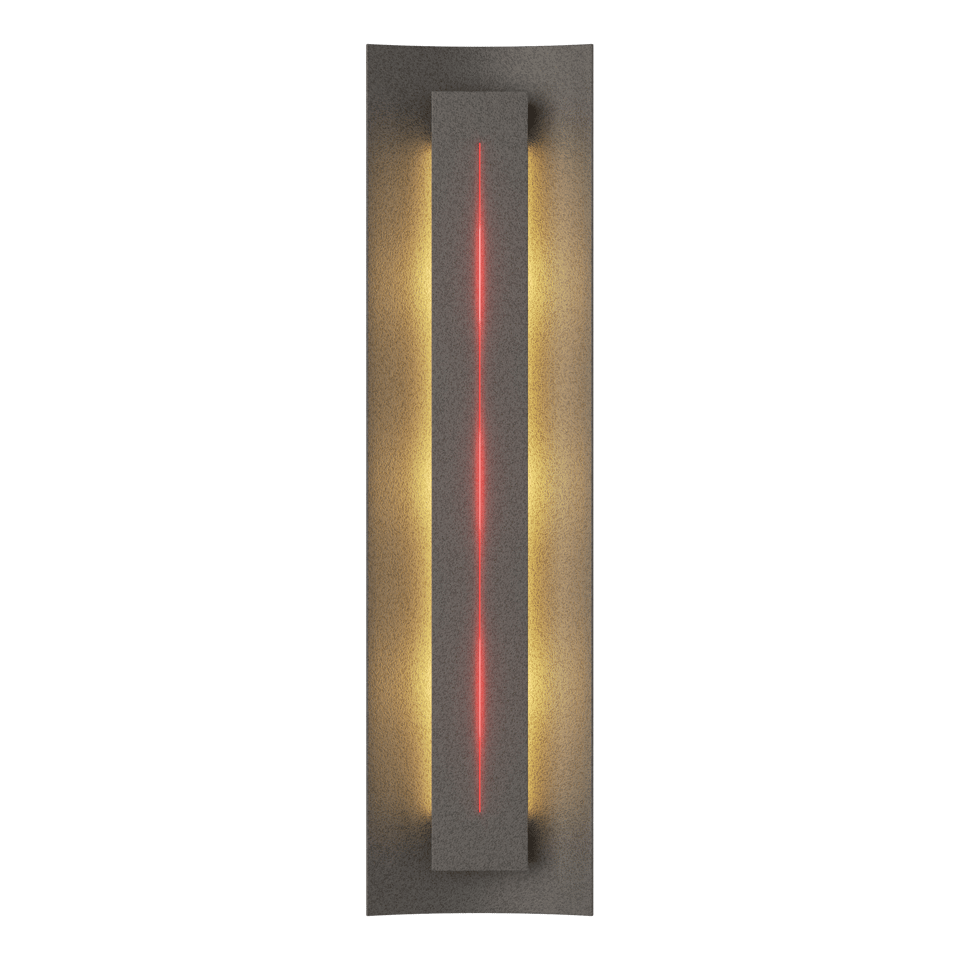 Gallery Sconce - Natural Iron - Red Glass by Hubbardton Forge