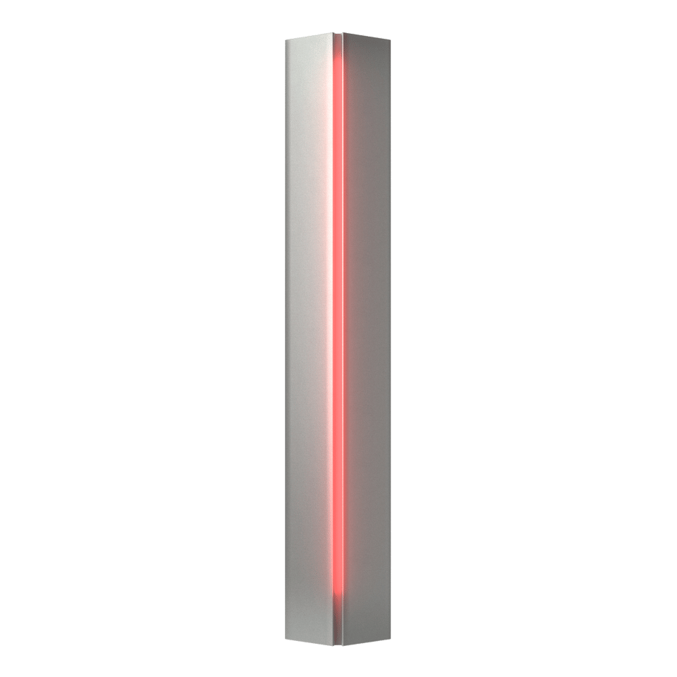 Gallery Small Sconce - Vintage Platinum - Red Glass by Hubbardton Forge