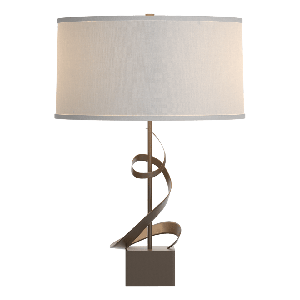 Gallery Spiral Table Lamp - Bronze - Natural Anna Shade by Hubbardton Forge