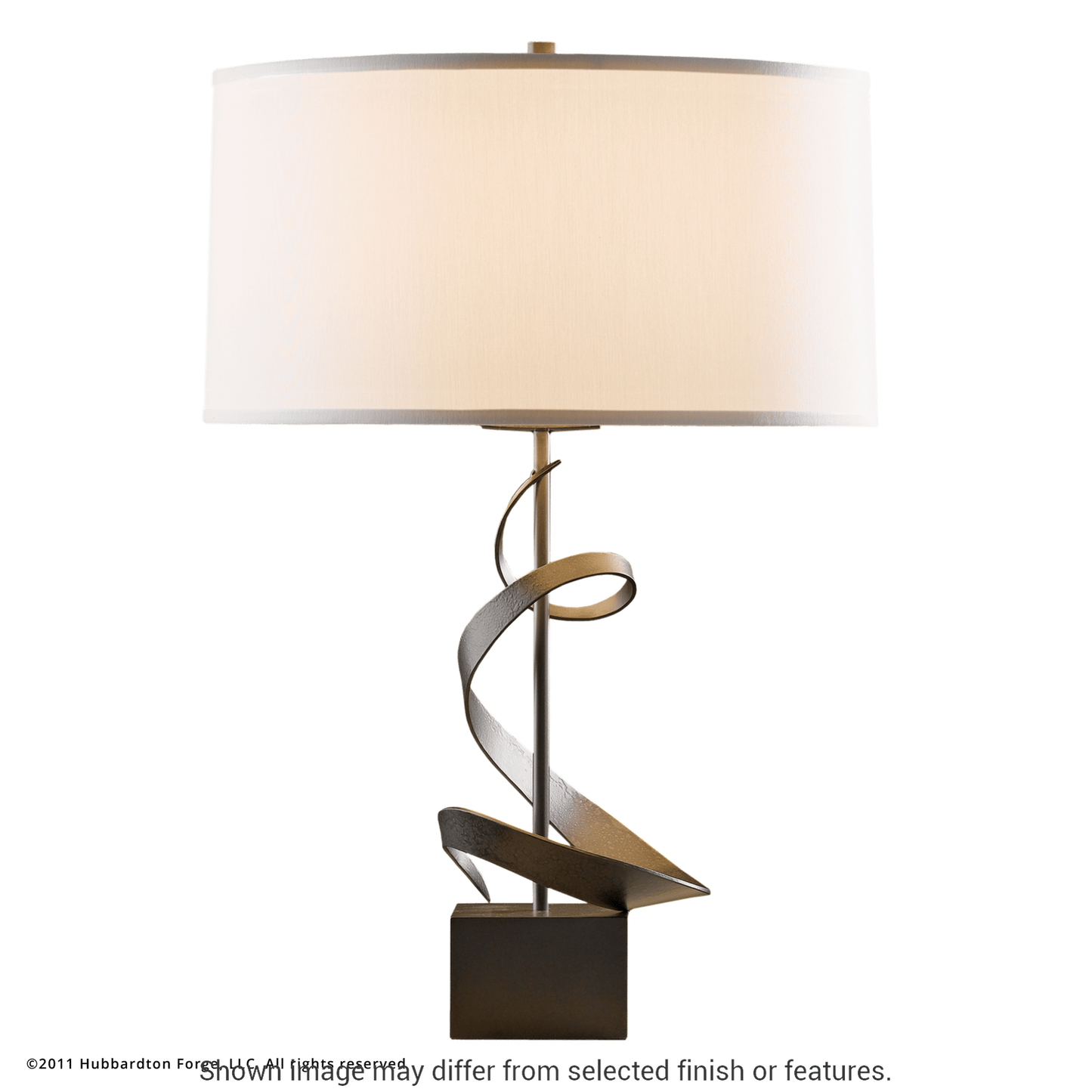 Gallery Spiral Table Lamp - White - Natural Anna Shade by Hubbardton Forge