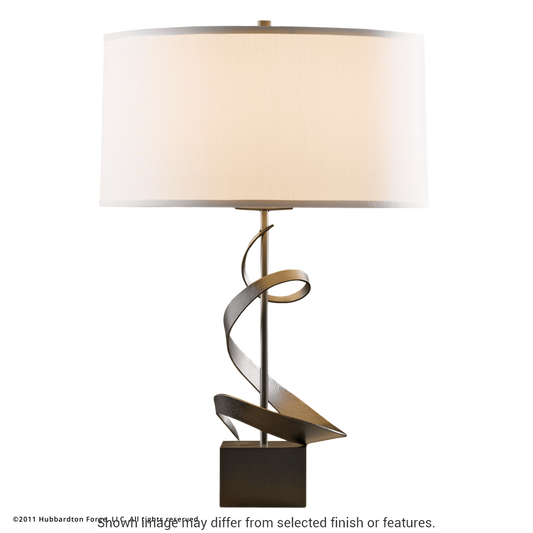Gallery Spiral Table Lamp - White - Natural Anna Shade by Hubbardton Forge