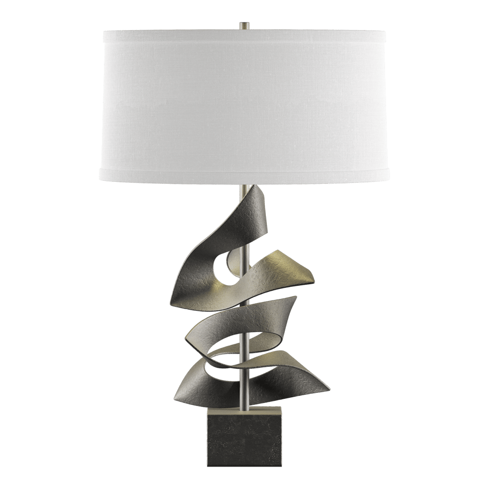 Gallery Twofold Table Lamp - Natural Iron - Natural Anna Shade by Hubbardton Forge