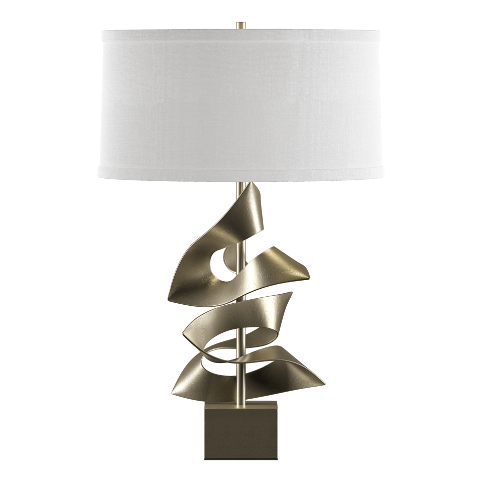 Gallery Twofold Table Lamp - Soft Gold - Natural Anna Shade by Hubbardton Forge