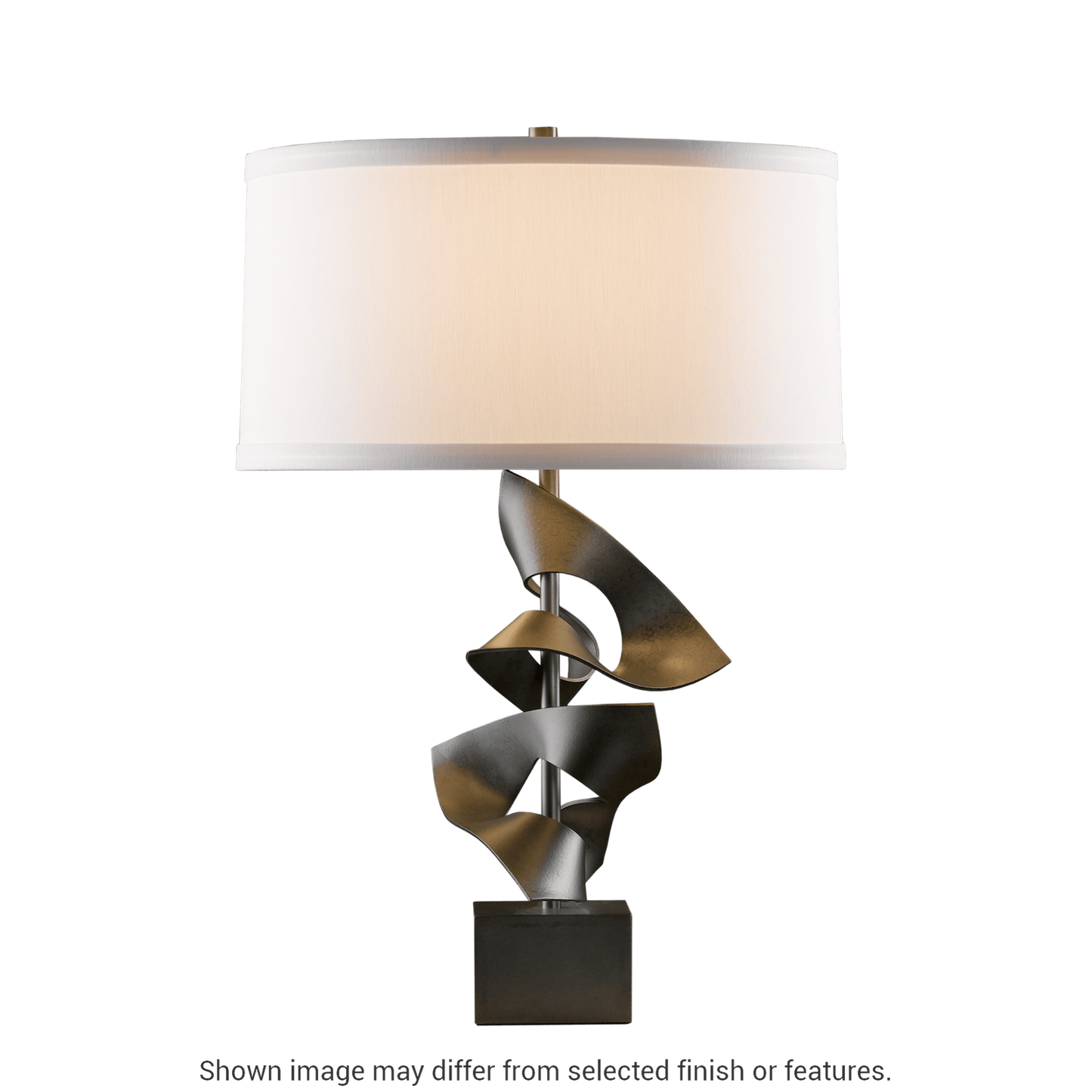 Gallery Twofold Table Lamp - White - Natural Anna Shade by Hubbardton Forge