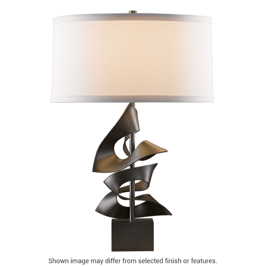 Gallery Twofold Table Lamp - White - Natural Anna Shade by Hubbardton Forge