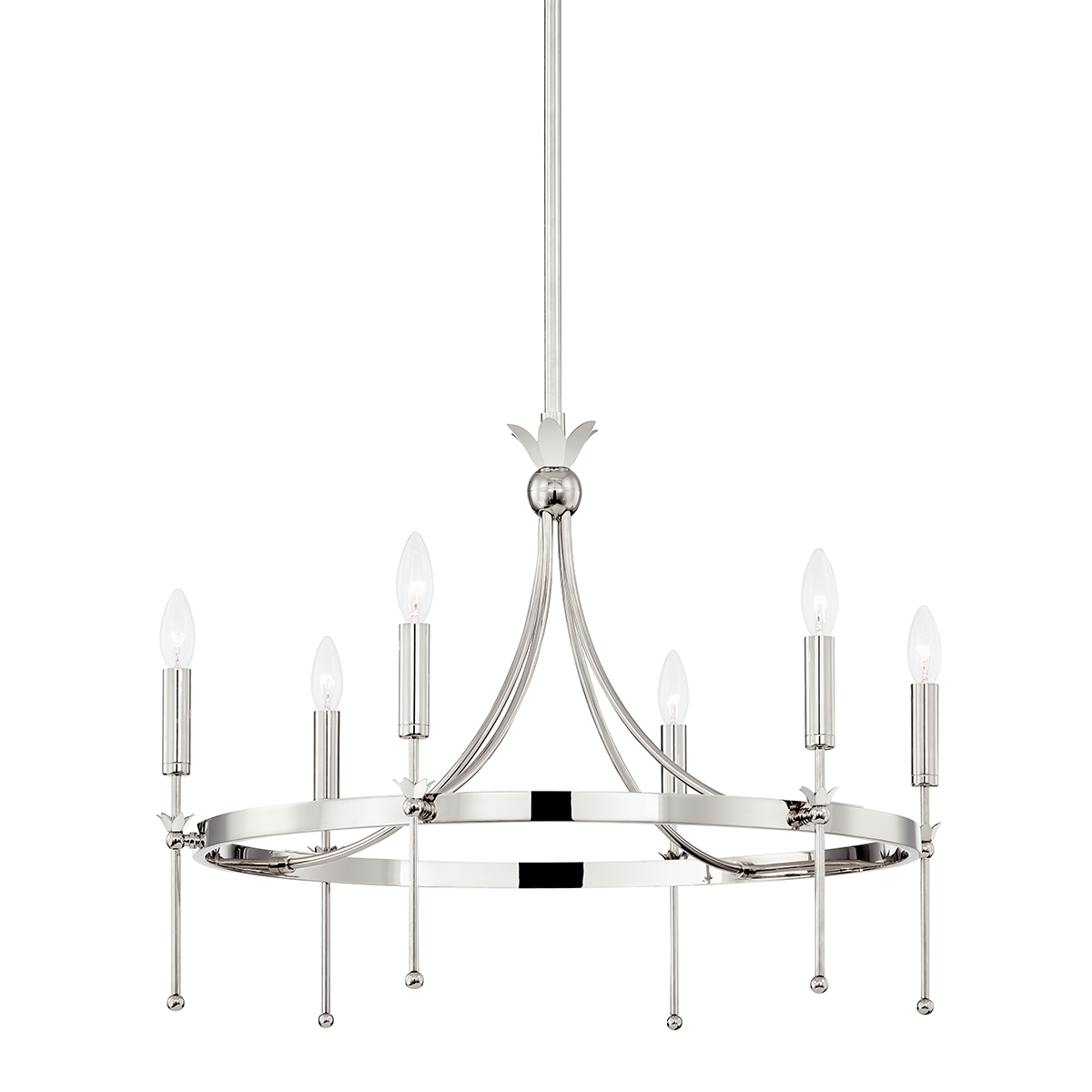 Gates Chandelier - 6-Light - Polished Nickel by Hudson Valley Lighting