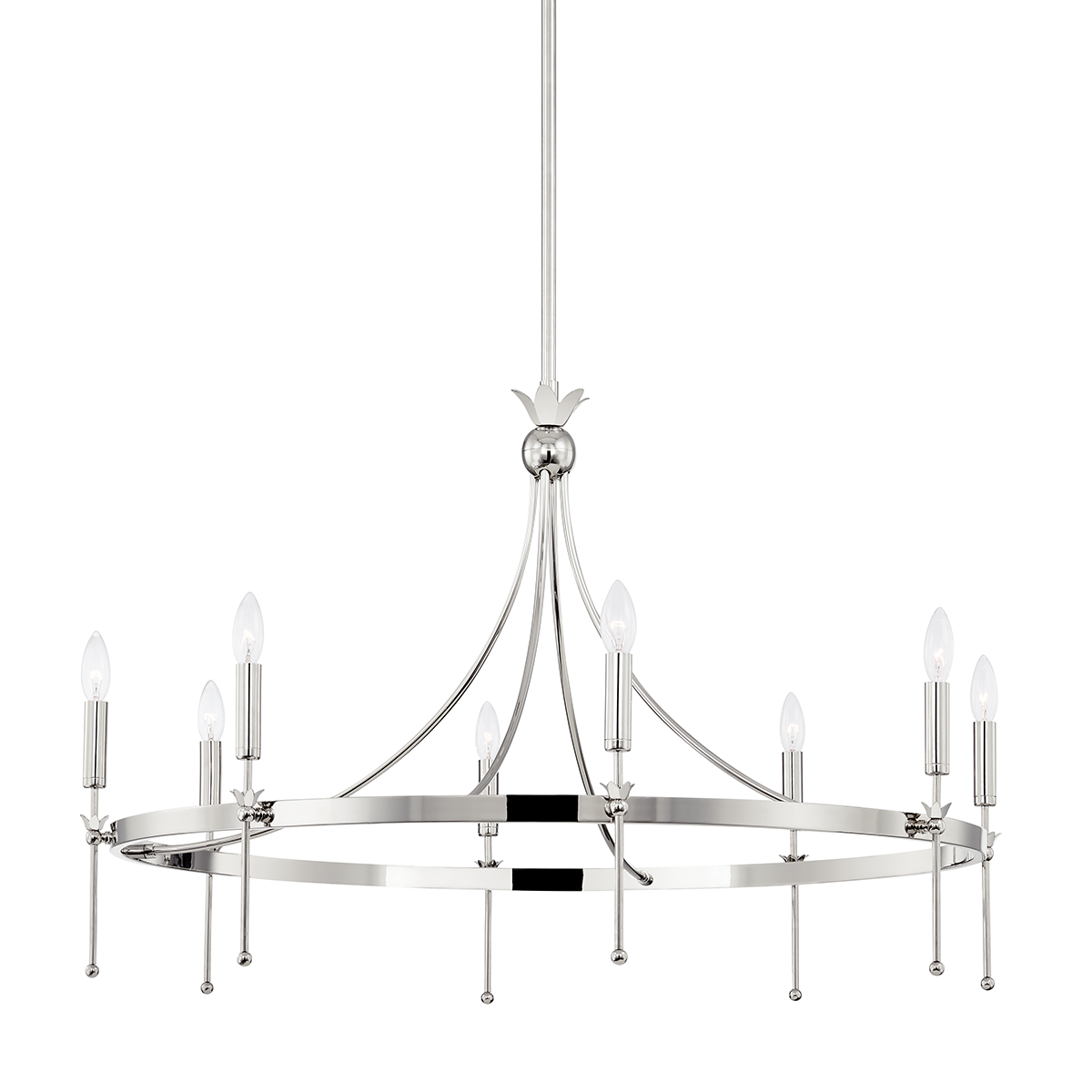 Gates Chandelier - 8-Light - Polished Nickel by Hudson Valley Lighting
