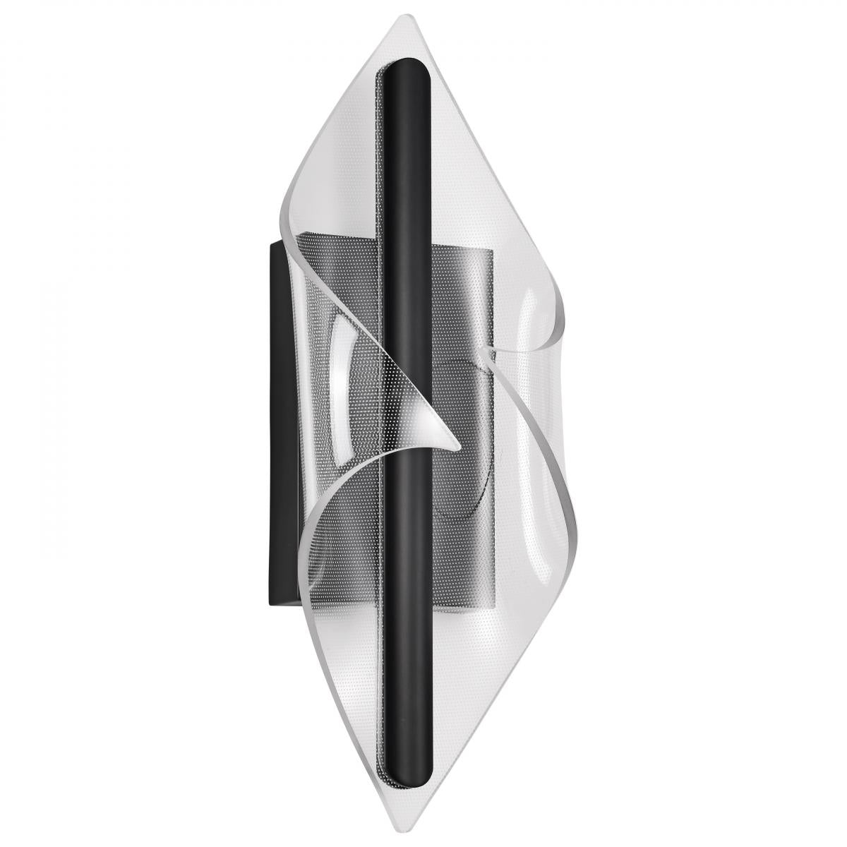 Geneva - 18 Inch LED Small Wall Sconce - Matte Black - Silk Screened Acrylic Lens - Satco 62-2021