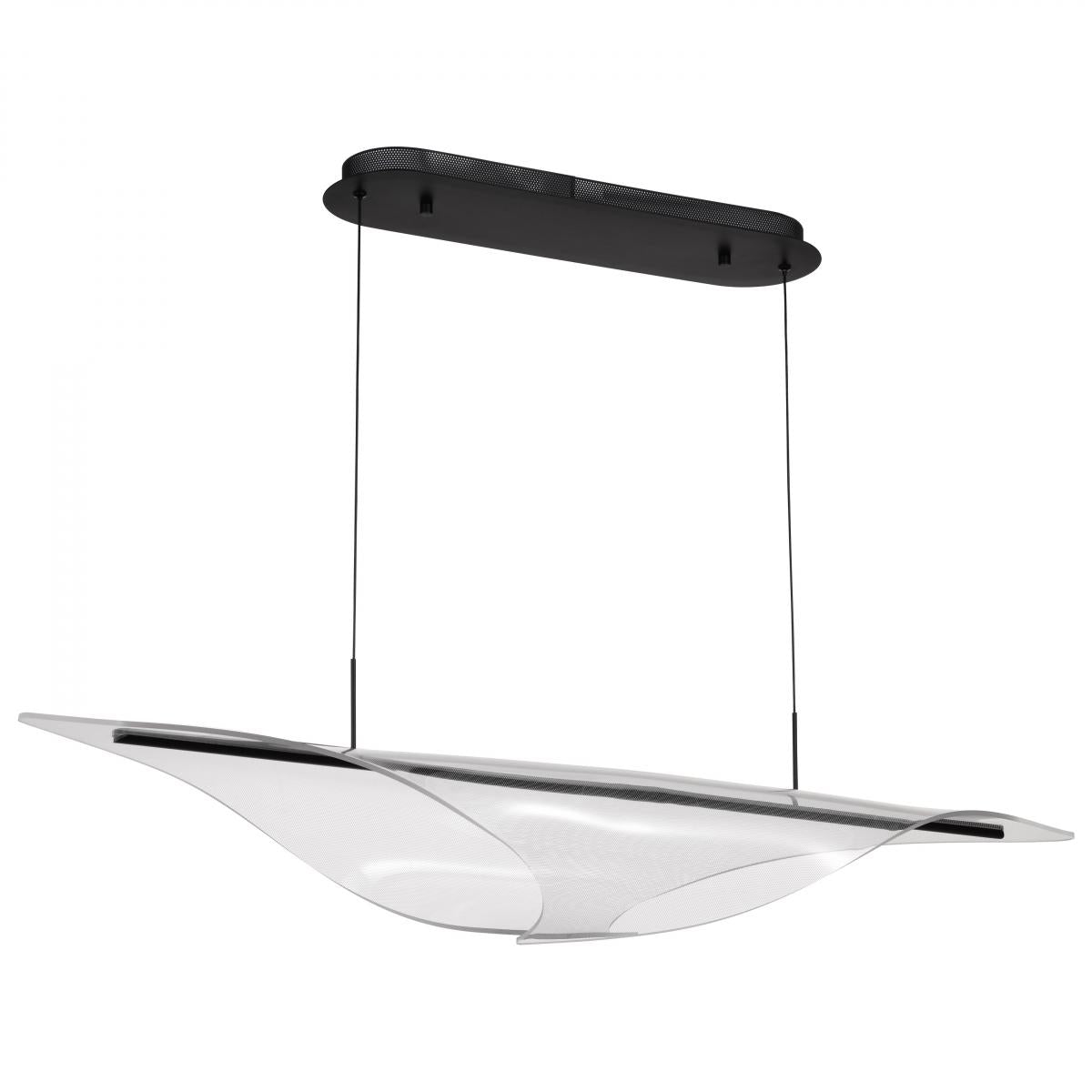 Geneva - 46 Inch LED Island Pendant - Matte Black - Silk Screened Acrylic Lens - Satco 62-2023