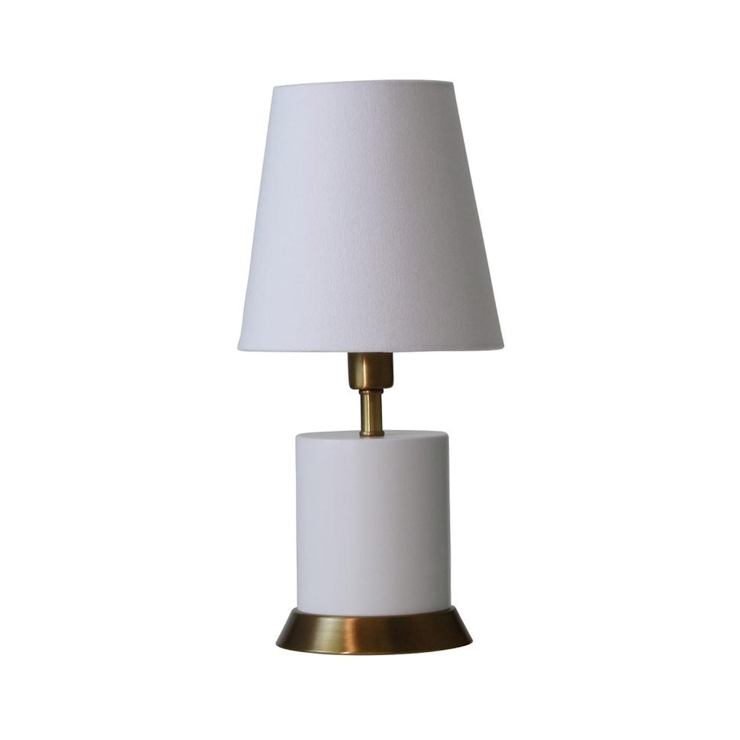 Geo Accent Lamp - GEO306 - White with Weathered Brass accents by House of Troy