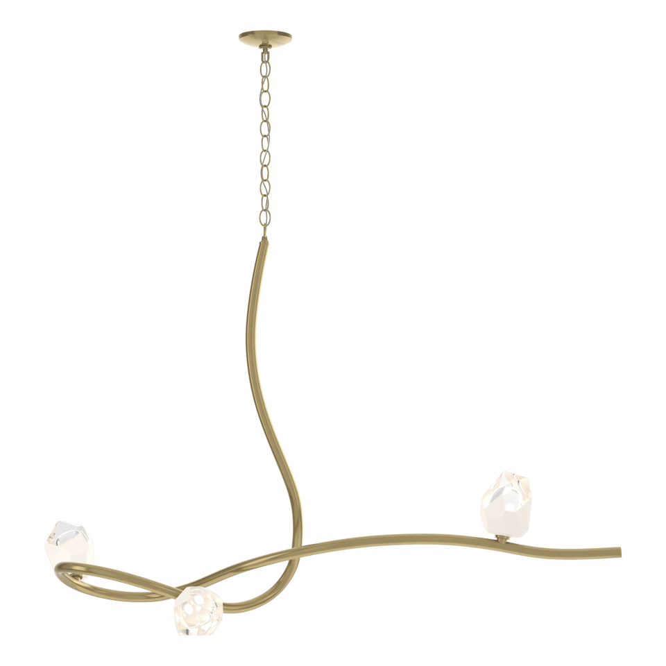 Glacier 3-Light Pendant - Modern Brass - White Polished Crystal by Hubbardton Forge