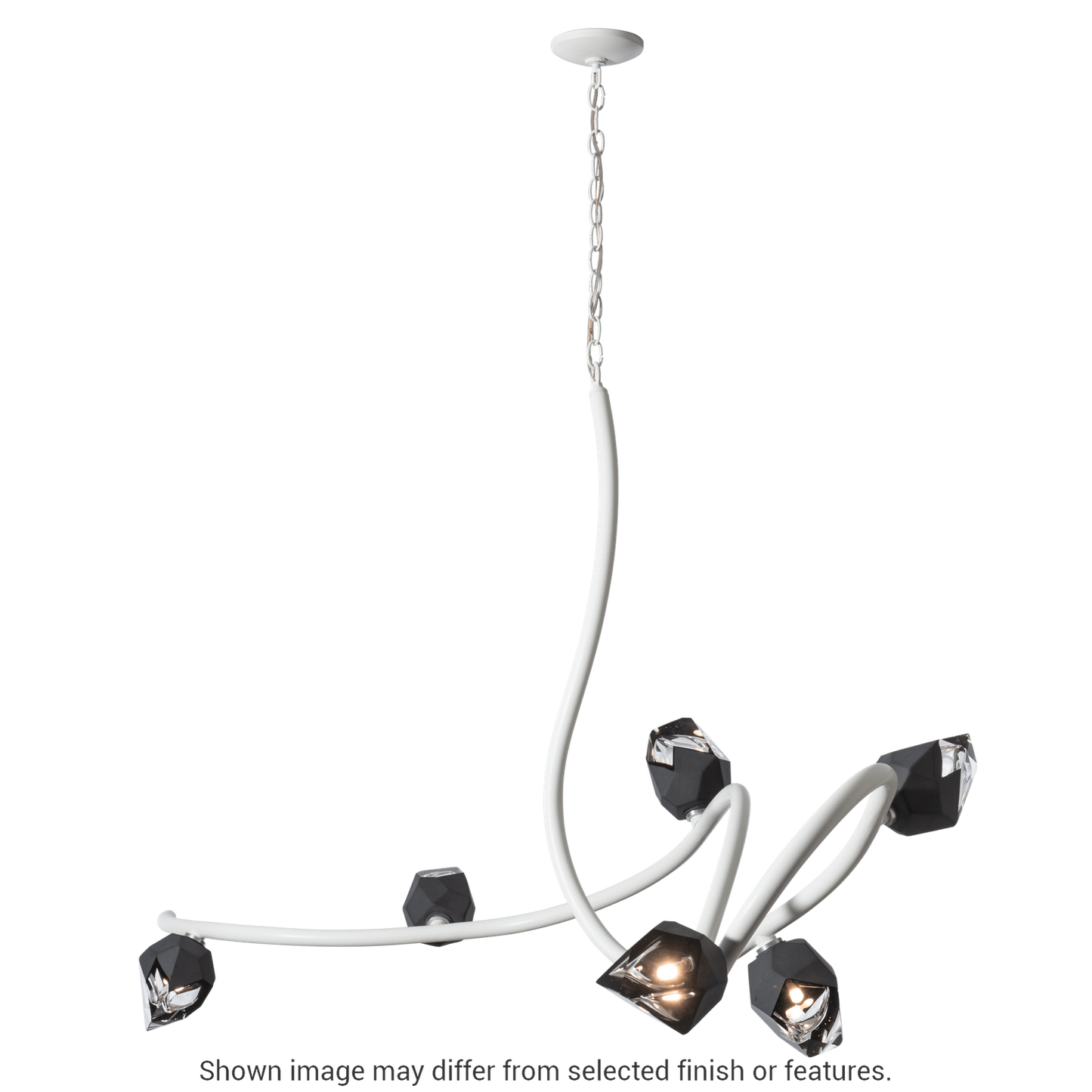 Glacier Xl 6-Light Pendant - Vintage Platinum - White Polished Crystal by Hubbardton Forge