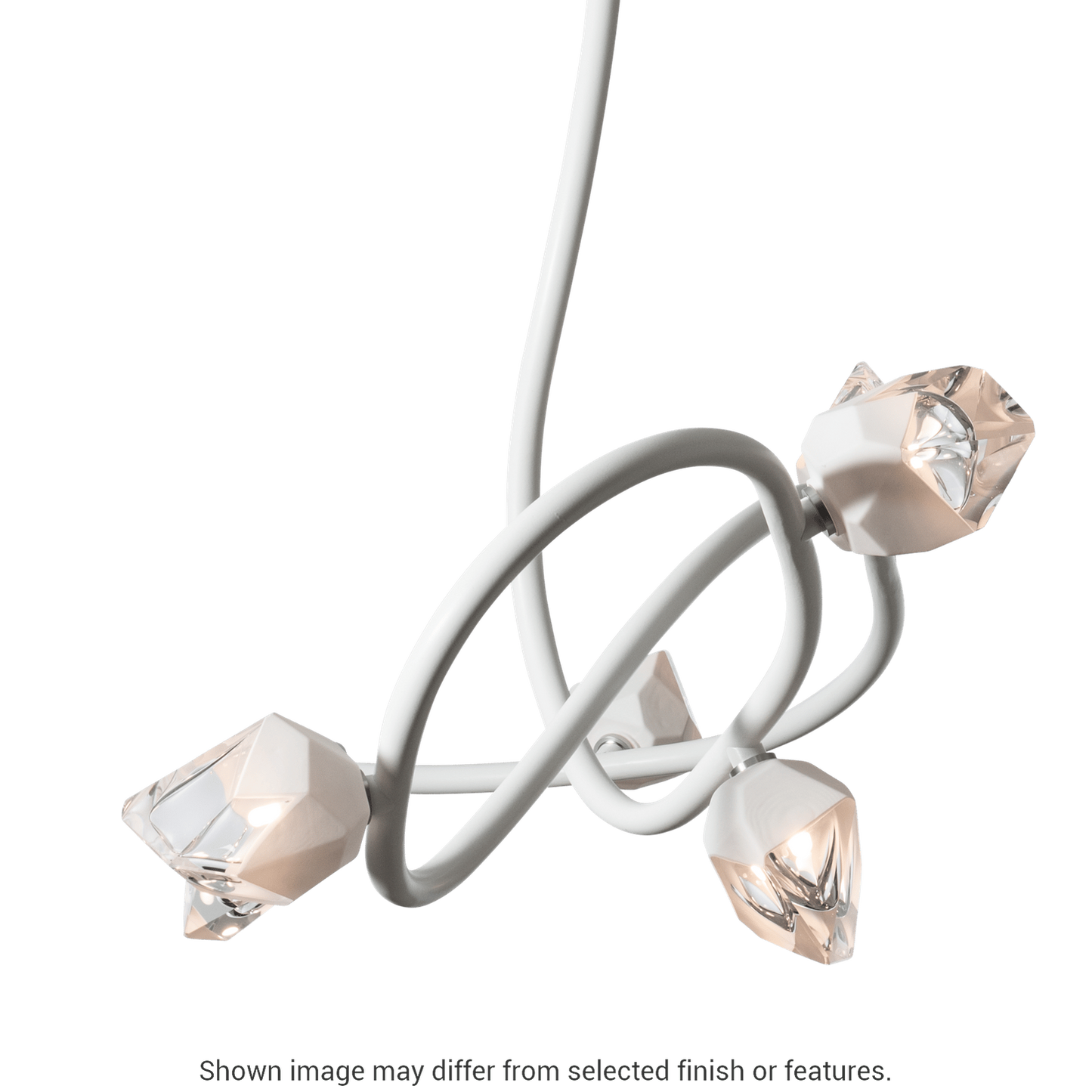Glacier Xl 6-Light Pendant - Vintage Platinum - White Polished Crystal by Hubbardton Forge