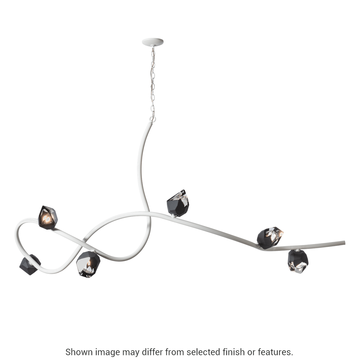 Glacier Xl 6-Light Pendant - Vintage Platinum - White Polished Crystal by Hubbardton Forge