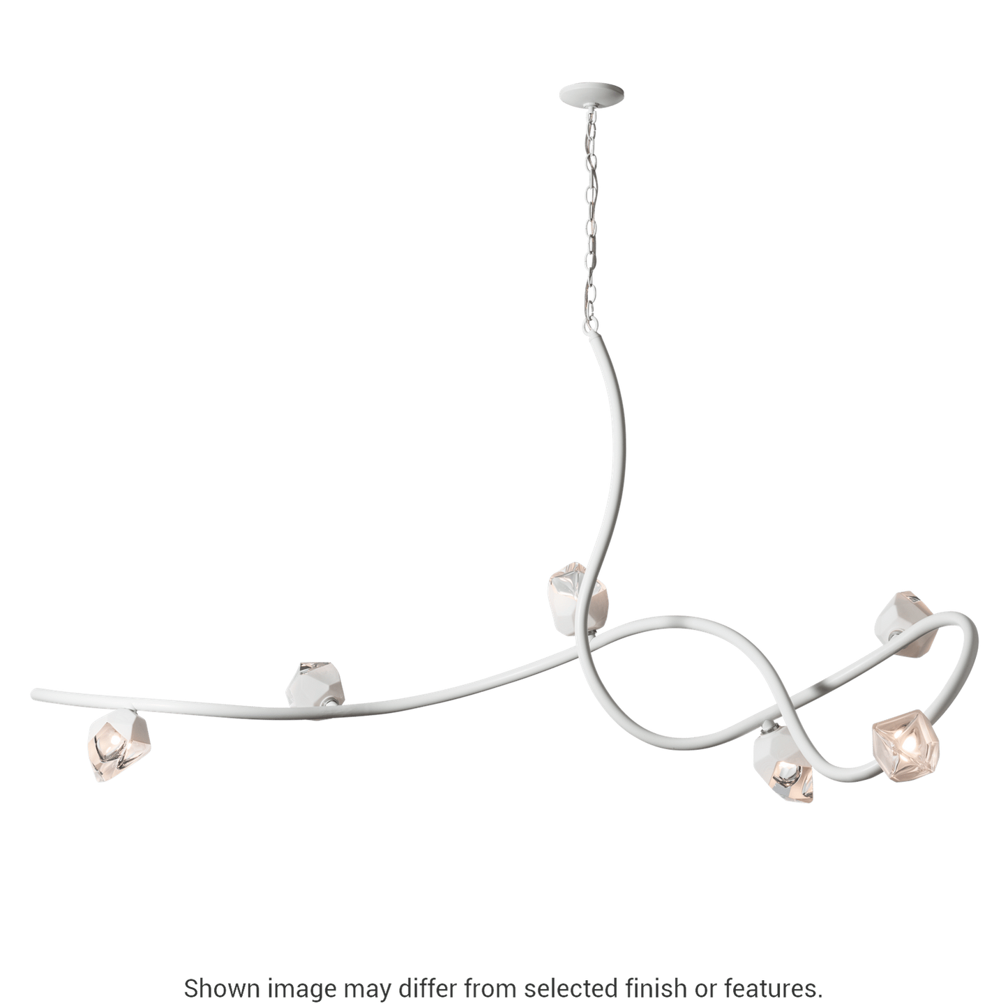 Glacier Xl 6-Light Pendant - Vintage Platinum - White Polished Crystal by Hubbardton Forge