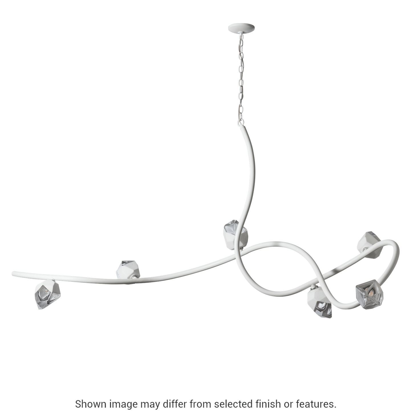 Glacier Xl 6-Light Pendant - Vintage Platinum - White Polished Crystal by Hubbardton Forge