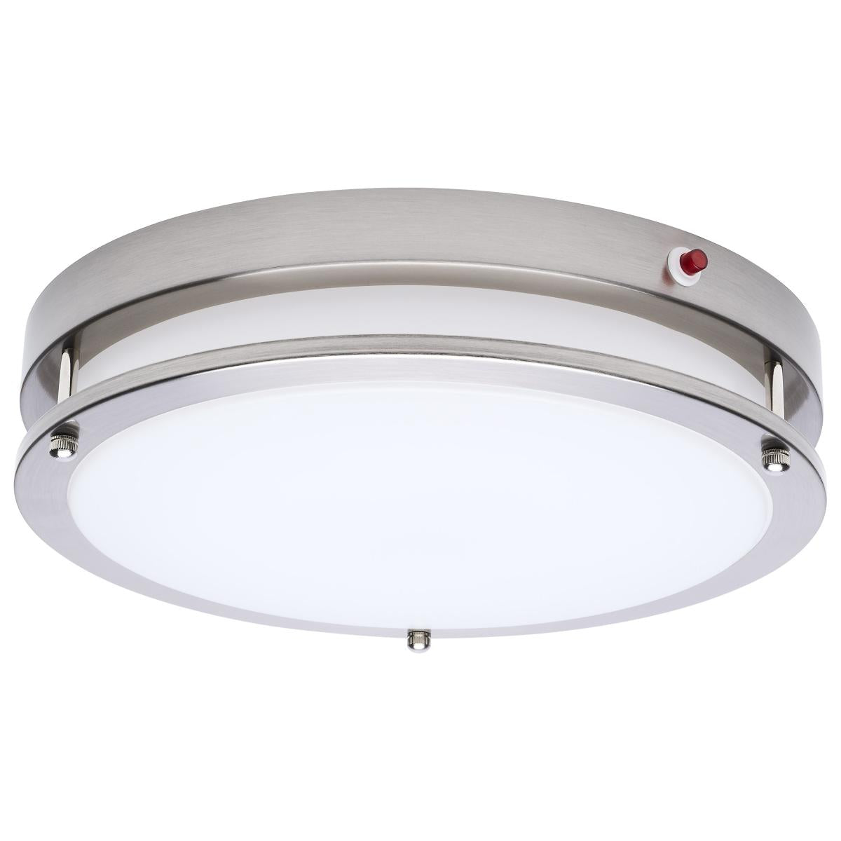 Glamour - 13 Inch LED Flush Mount - Emergency Battery - CCT Selectable - Brushed Nickel Finish - Satco 62-1890