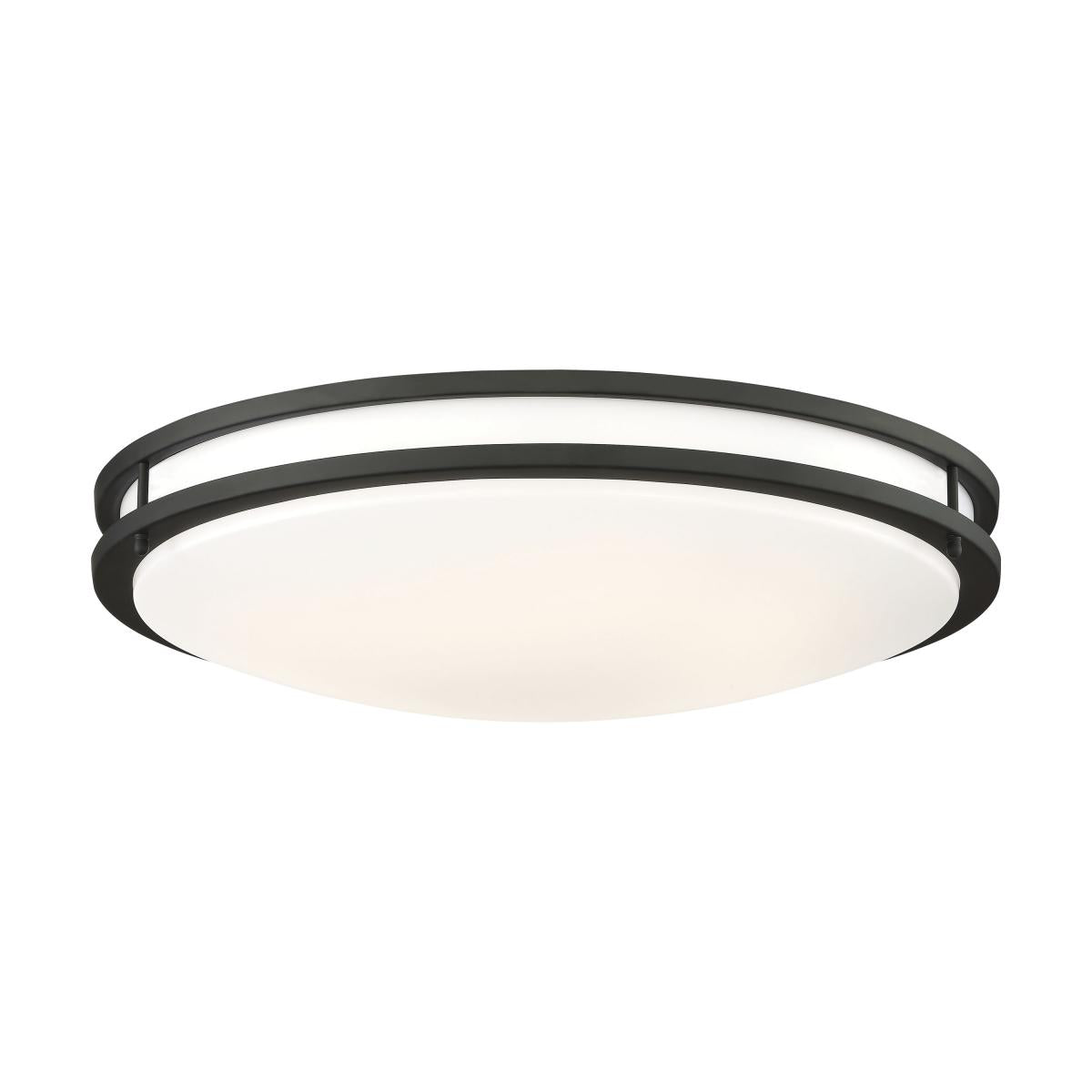 Glamour LED 24 inch - Flush Mount Fixture - Black Finish - CCT Selectable 3K/4K/5K - Satco 62-1738