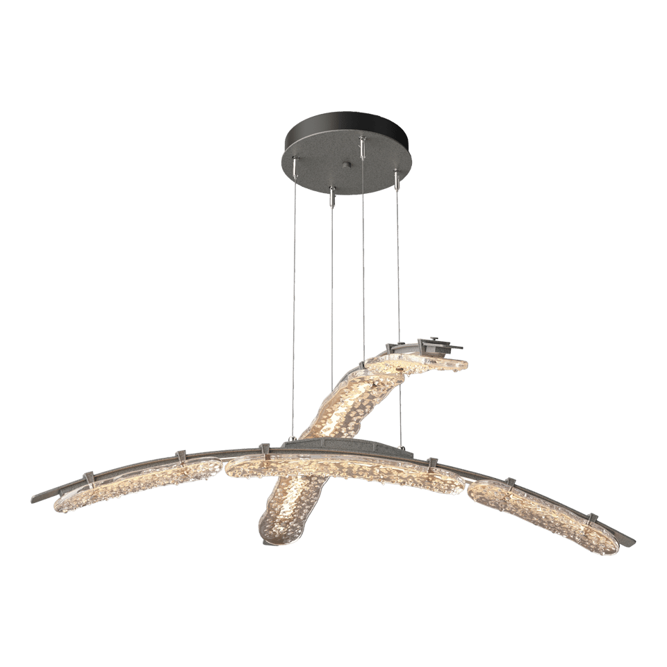 Glissade Double Large LED Pendant - Natural Iron by Hubbardton Forge