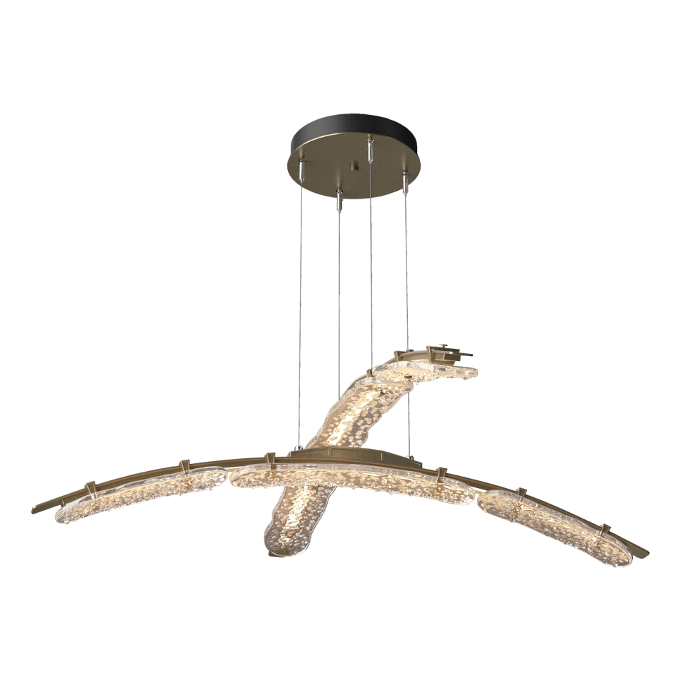 Glissade Double Large LED Pendant - Soft Gold by Hubbardton Forge