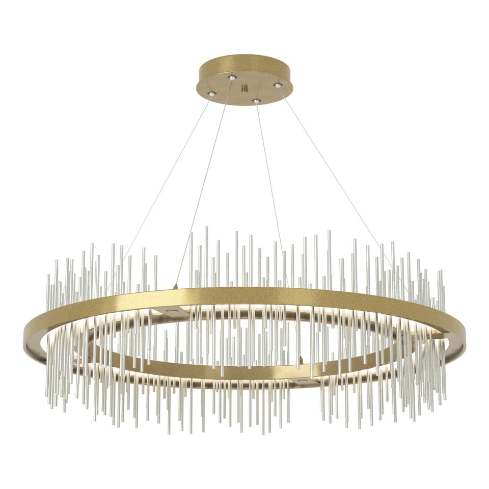 Gossamer Circular LED Pendant - Modern Brass - Vintage Platinum Accent by Hubbardton Forge