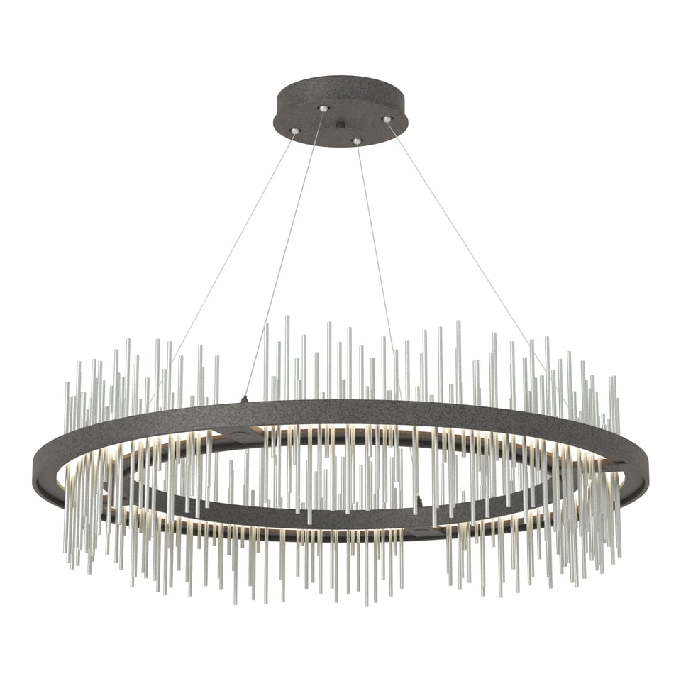 Gossamer Circular LED Pendant - Natural Iron - Vintage Platinum Accent by Hubbardton Forge